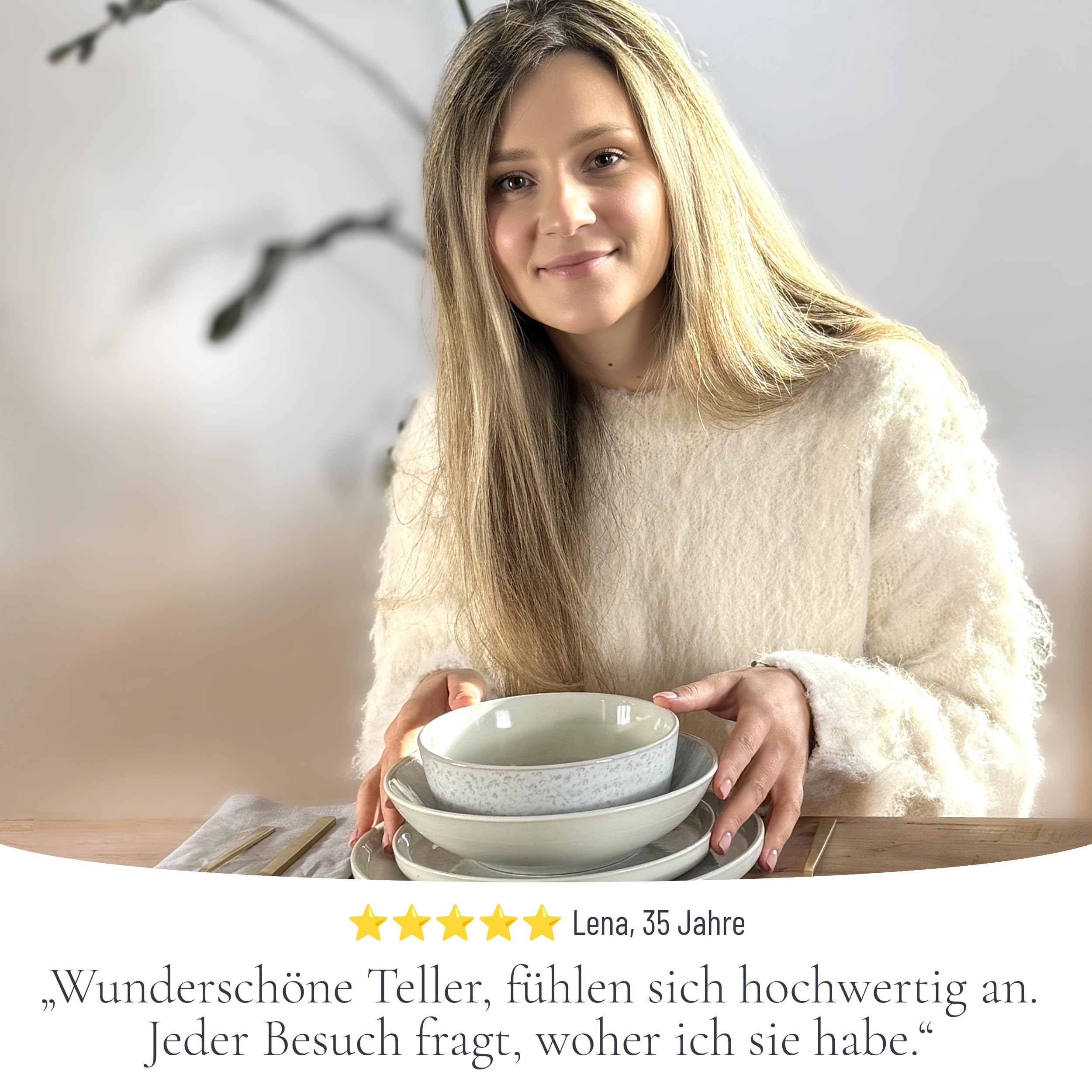 Ibiza – 24-tlg. Steingut Geschirrset für 6 Personen, Mediterranes Tafelservice, Schüsseln & Teller, Beige, TESTSIEGER – Pure Living Collection