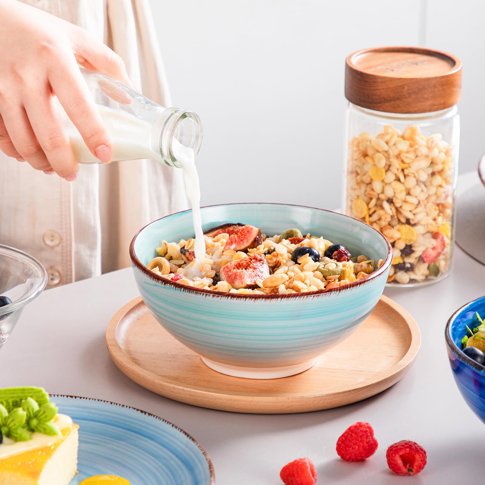 vancasso Bonita – 24-tlg. Steingut Tafelservice für 6 Personen, Modernes Ess- & Kombiservice mit Speise- Salat- Suppentellern und Schalen