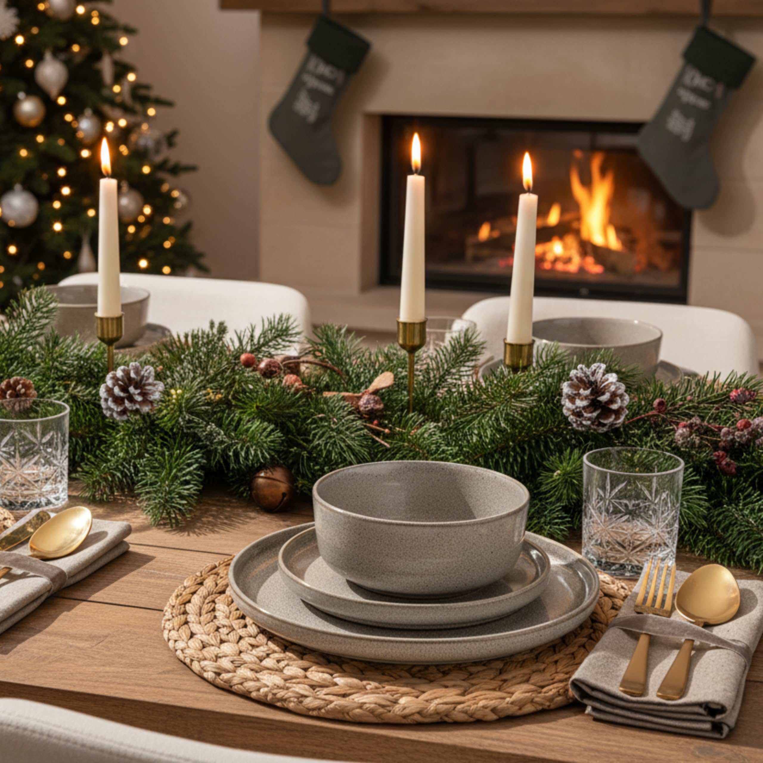 SÄNGER Kairo Clay – 30-tlg. Kombiservice für 6 Personen, Teller, Becher & Pastaschalen, Steingut, Spülmaschinen- & Mikrowellenfest – Value Collection