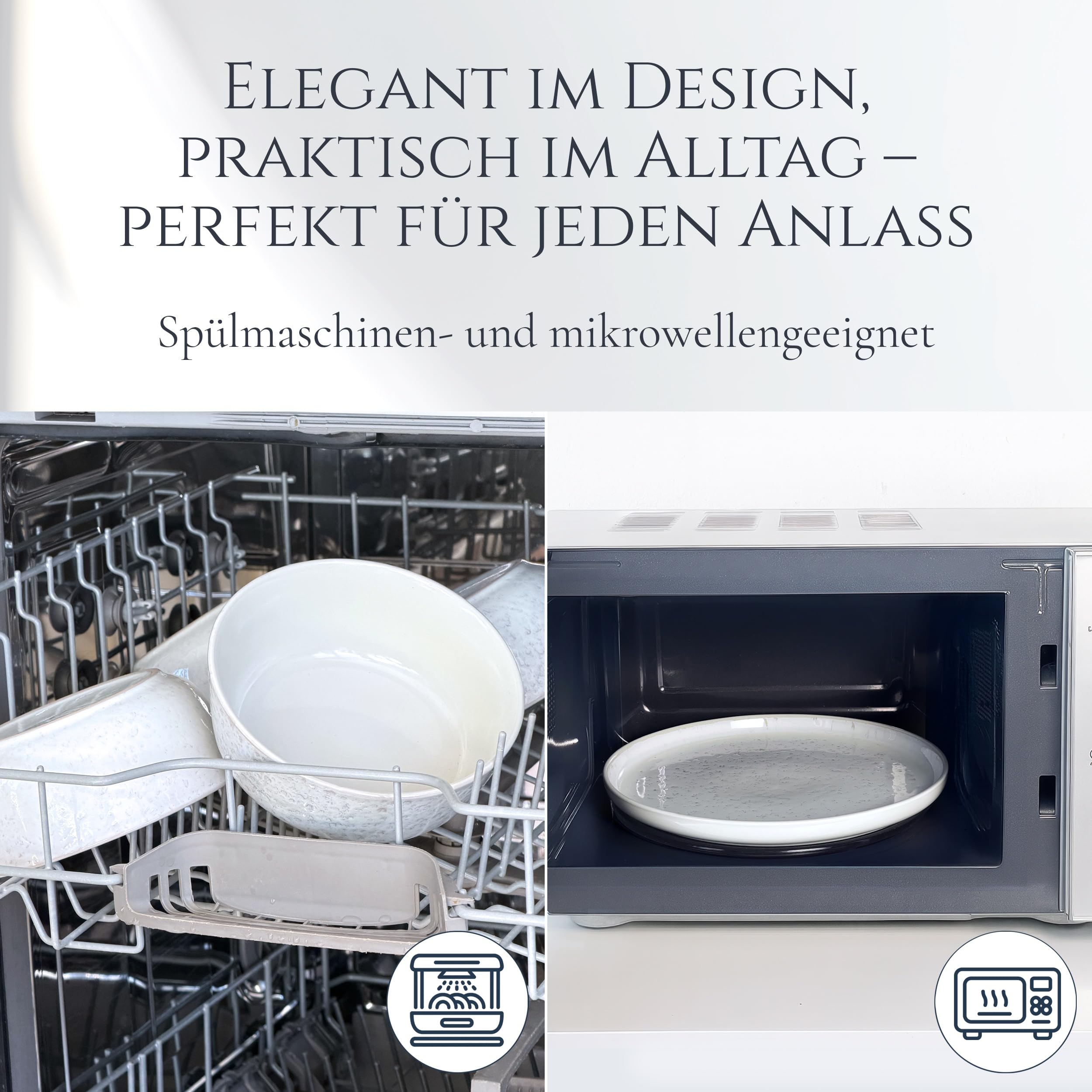 Ibiza – 24-tlg. Steingut Geschirrset für 6 Personen, Mediterranes Tafelservice, Schüsseln & Teller, Beige, TESTSIEGER – Pure Living Collection